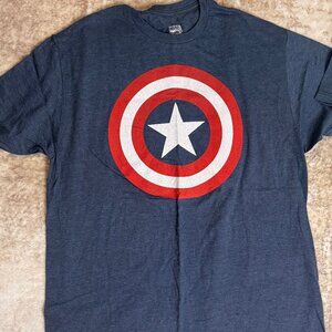 Marvel Captain America S/S Cotton T-shirt in Heather Blue, Never Worn, XL